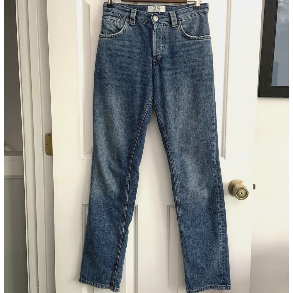 We The Free People Women 25 Curvy Siren Low Rise straight Leg 100% Cotton Jeans